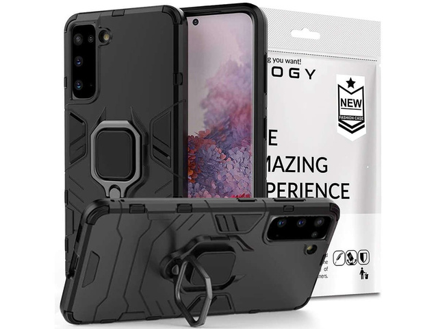 Alogy Stand Ring Armor Hülle für Samsung Galaxy S21 schwarz