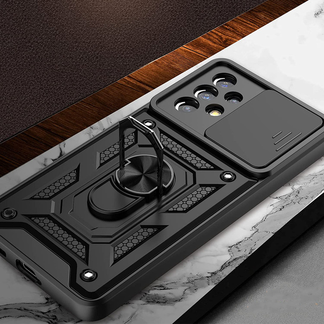 Etui Alogy Camshield Stand Ring z osłonką na aparat do Samsung Galaxy A53 / A53 5G + Szkło
