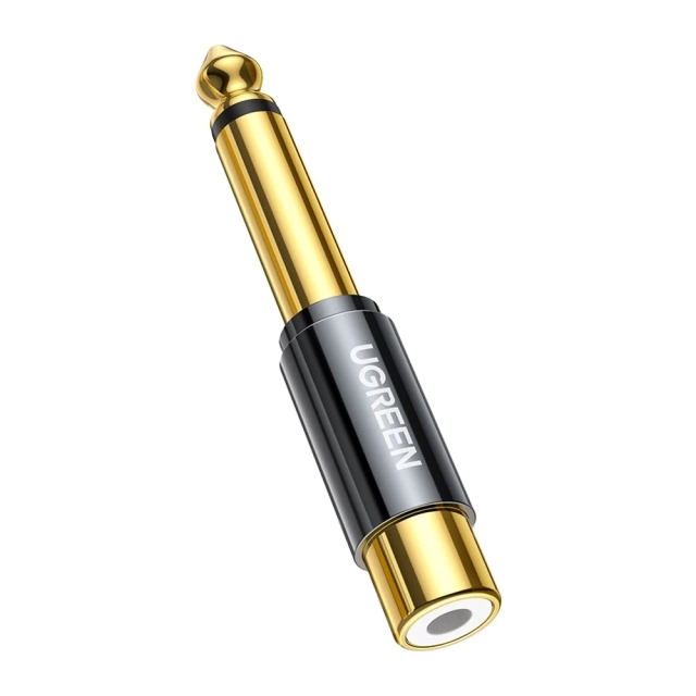 Adapter UGREEN przejściówka  jack 6,35 mm (męski) na RCA (żeński) złoty (AV169 80731)