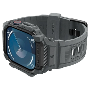 Hülle mit Armband für Apple Watch 10 (46 mm) Dunkelgrau Spigen Rugged Armor Pro