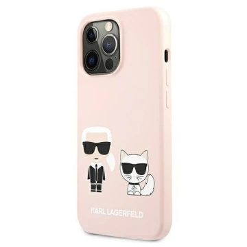 Karl Lagerfeld KLHMP13LSSKCI iPhone 13 Pro  / 13 6,1" hardcase jasnoróżowy/light pink Silicone Ikonik Karl & Choupette Magsafe