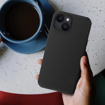 Nillkin Super Frosted Shield Pro verstärkte Hülle für iPhone 15 Plus – Schwarz