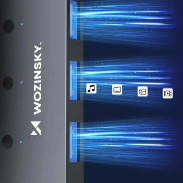 Hub USB 3.0 Wozinsky 4x USB-A z przełącznikami LED 30 cm Szary