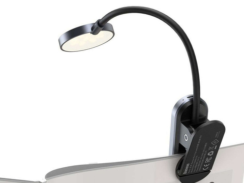 Baseus LED-Nachttischlampe, kabellos mit Clip, grau