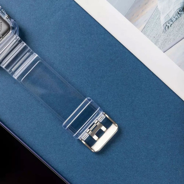 Sportarmband Silikonarmband mit Uhrengehäuse für Apple Watch 1 2 3 38mm Transparent
