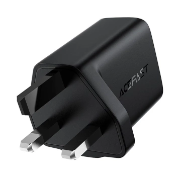 Acefast ładowarka sieciowa GaN (wtyczka UK) USB Typ C 30W, Power Delivery, PPS, Q3 3.0, AFC, FCP czarny (A24 UK black)