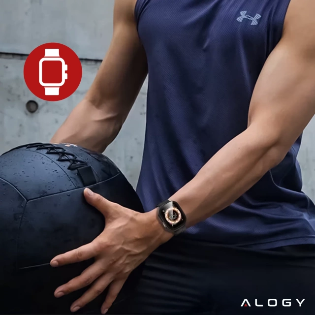 Szkło Hybrydowe do Apple Watch 10 46mm Alogy 3D Glass z czarną ramką