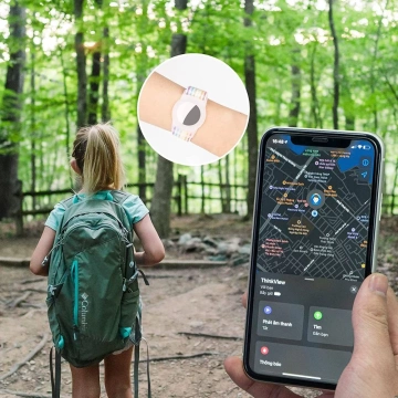 Nylonband für Kinder für Apple AirTag Blue