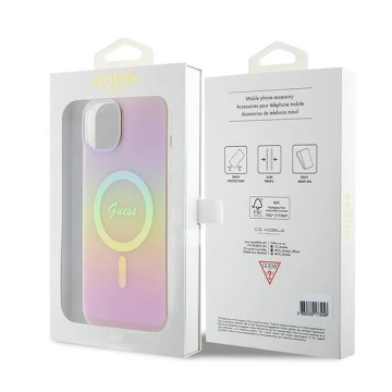 Etui Guess GUHMP15MHITSP für iPhone 15 Plus 6,7" Hardcase IML Iridescent MagSafe rot/rosa