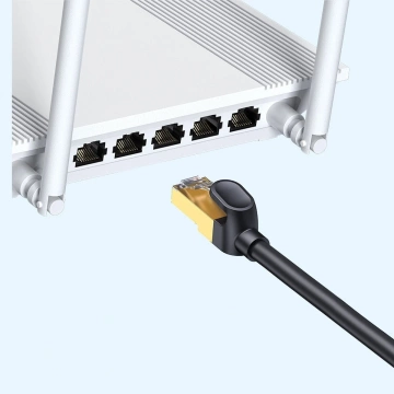 Baseus Speed ​​Seven Netzwerkkabel RJ45 10Gbps 1m schwarz (WKJS010101)