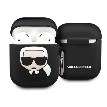 Karl Lagerfeld KLACCSILKHBK AirPods cover czarny/black Silicone Ikonik