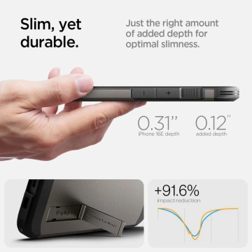 Hülle für iPhone 16E Spigen Tough Armor Mag MagSafe Gunmetal