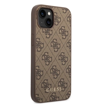 Etui Guess GUHCP15MG4GFBR für iPhone 15 Plus 6,7" Hartschale 4G Metal Gold Logo braun/braun