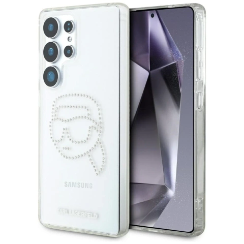 Etui do Samsung Galaxy S25 Ultra Przezroczysty Karl Lagerfeld Rhinestones Karl Head Logo