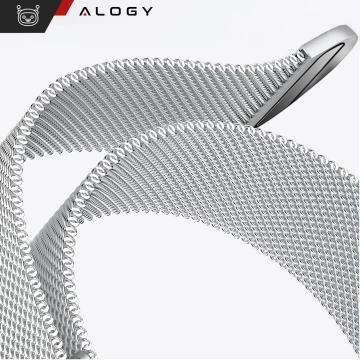 Alogy Stahlarmband für Apple Watch 42/44/45/49 mm Edelstahl Silber