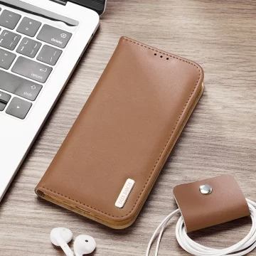 Dux Ducis Hivo Leather Flip Cover Echtes Leder Wallet für Karten und Dokumente iPhone 14 Pro Rot