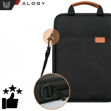 Tasche für Laptop / iPad Pro Air / Tablet 11-13 Zoll Herren Damen Unisex Schultergurt Beuteltasche Alogy Beutel schwarz