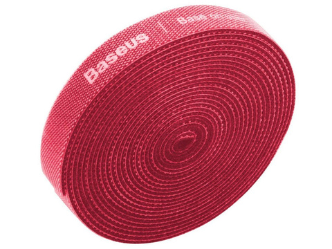 Taśma rzep Baseus organizer opaska do kabli Circle Velcro Strap 3m Czerwona