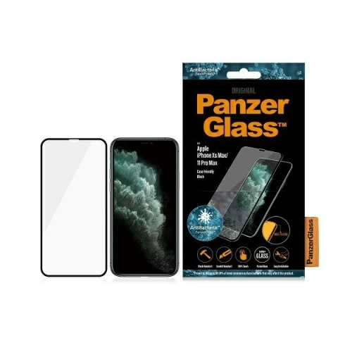 PanzerGlass E2E Superglas für iPhone XS Max /11 Pro Max Case Friendly AntiBacterial schwarz/schwarz
