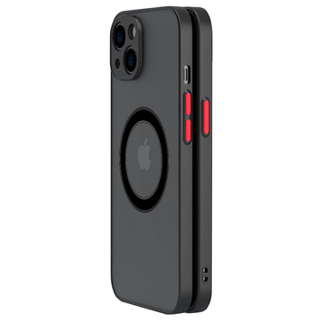 Apple iPhone 13 Mini Case Alogy Hybrid Mag Case für MagSafe mit Kameraschutz Mattschwarzes Qi-Ladegerät