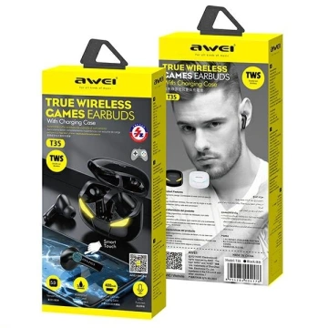 AWEI Bluetooth 5.0 T35 TWS Gaming-Headset-Dockingstation Schwarz