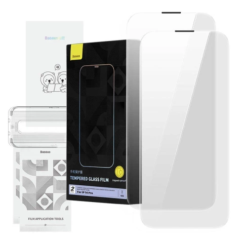 Baseus Corning gehärtetes Glas für iPhone 14 Pro mit Staubfilter