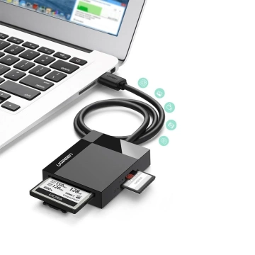 UGREEN USB 3.0 SD / Micro SD / CF / MS Speicherkartenleser schwarz (30231)