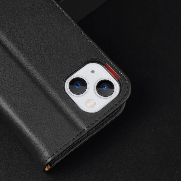 Dux Ducis Hivo Leather Flip Cover Echtes Leder Wallet für Karten und Dokumente iPhone 14 Plus Rot