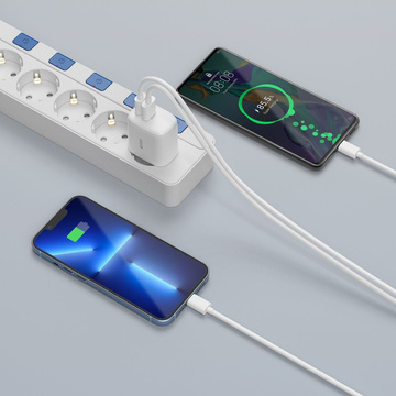 Ladegerät C20W 2-Port USB-C - USB PD20W / QC3.0 Weiß