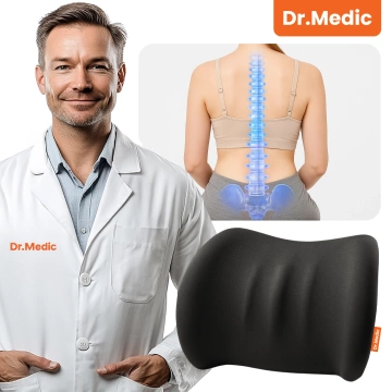 Poduszka do Samochodu pod Plecy Lędźwie DR.MEDIC LumbarRelax™ Ergonomiczna poduszka lędźwiowa na fotel krzesło do auta dla kierowcy pasażera