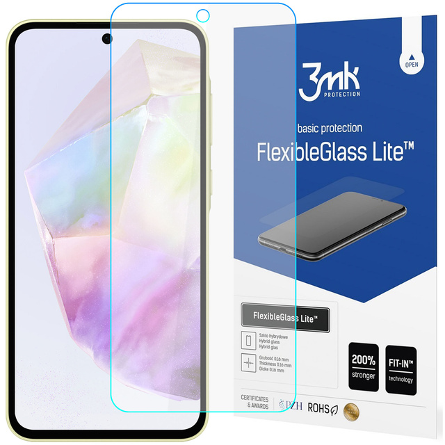 Szkło hybrydowe do Samsung Galaxy A35/A55 5G 3mk Flexible Glass Lite FG FlexibleGlass niepękające na ekran