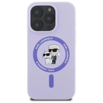 Karl Lagerfeld Hülle für iPhone 16 Pro 6,3" Lila MagSafe Hardcase Silikon Karl