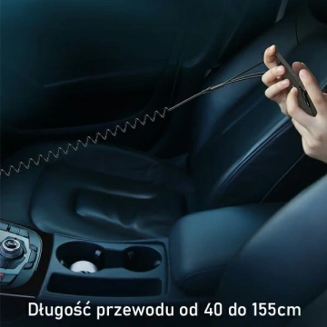 USAMS Ładowarka samochodowa 2x USB+ kable 3w1 C22 (lightning+microUSB+USB-C) czarny/black CC119TC01 (US-CC119)