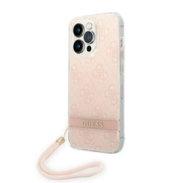 Ratet mal, GUOHCP14LH4STP Hülle für Apple iPhone 14 Pro 6.1" pink/pink Hardcase 4G Print Strap
