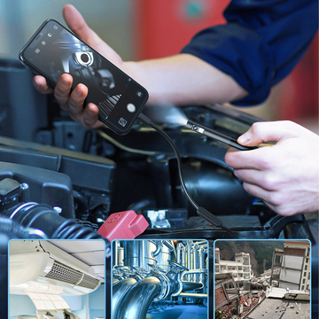 Alogy Duo Cam 1920 Full HD Endoskop-Inspektionskamera Lightning Endoskop für iPhone, USB-C, Micro-USB 3m 8mm schwarz