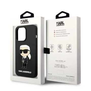 Etui Karl Lagerfeld KLHMP14XSNIKBCK do iPhone 14 Pro Max 6,7" hardcase Silicone Ikonik Magsafe czarny/black