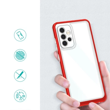 Klare 3in1 Hülle für Samsung Galaxy A13 5G Frame Gel Cover Rot