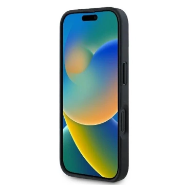 Mercedes iPhone 16 Hülle 6,1" Czarny MagSafe Hardcase aus strukturiertem und schlichtem Leder
