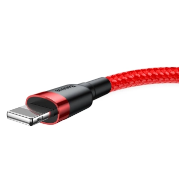Baseus Cafule Cable strapazierfähiges Nylonkabel USB / Lightning QC3.0 2.4A 1M rot (CALKLF-B09)
