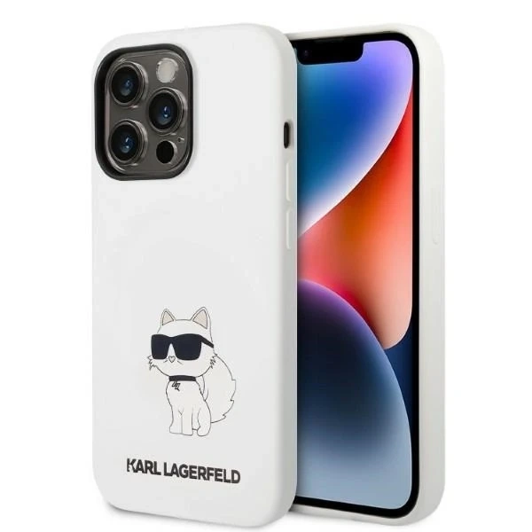Karl Lagerfeld Case KLHMP14XSNCHBCH für iPhone 14 Pro Max 6.7" Hardcase Silikon Choupette MagSafe weiß/weiß