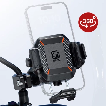 KEWIG M11B Motorradhalterung für Telefon mit QC 3.0 15W Qi-Ladegerät Schwarz