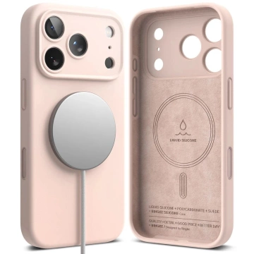 Etui do iPhone 17 Pro Ringke Silicone Magnetic MagSafe Różowe