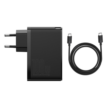 Baseus GaN2 Pro Wandladegerät, 2x USB, 2x USB-C, 100W, EU (schwarz)