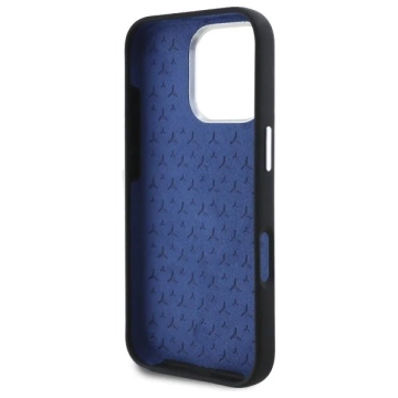 Mercedes Hülle für iPhone 16 Pro Max 6,9" Hardcase Silikon Ton in Ton Logo MagSafe Schwarz