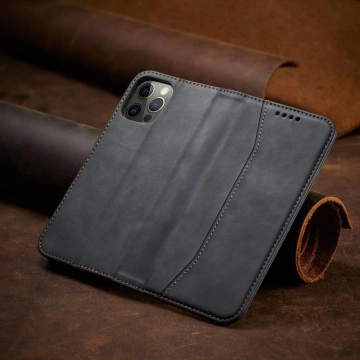 Magnet Fancy Case Case für iPhone 12 Pro Max Tasche Brieftasche Kartenhalter Schwarz