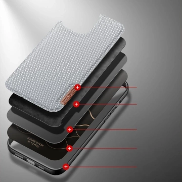 Dux Ducis Fino Schutzhülle mit Nylonmaterial bezogen iPhone 13 Pro grau