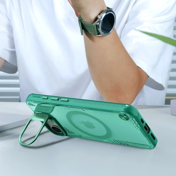 iPhone 16e Hülle Nillkin Iceblade MagSafe Stand Grün