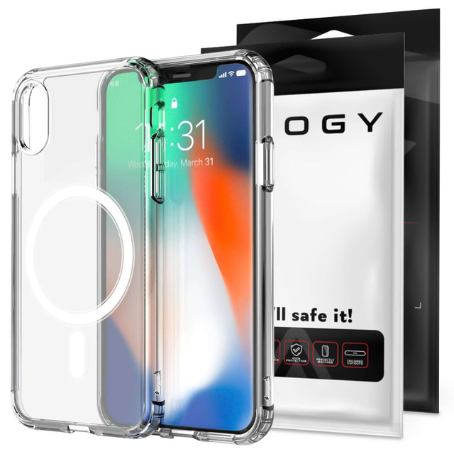 Etui ochronne na telefon Alogy MagSafe Clear Case do Apple iPhone X / XS Przezroczyste + Szkło