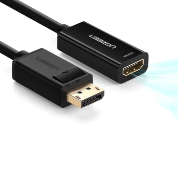UGREEN Adapterkabel Kabel von DisplayPort (männlich) auf HDMI (weiblich) (unidirektional) 1080P 60Hz 12bit schwarz (40362)