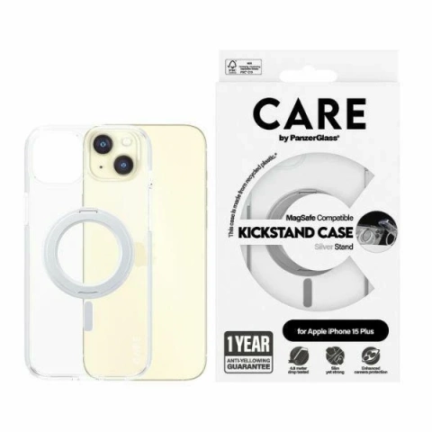 CARE by PanzerGlass Kickstand CaseiPhone 15 Plus 6,7" MagSafe silber/silber 1416